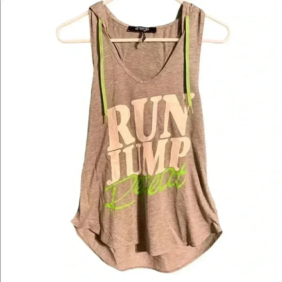 Energie Graphic Workout Hoodie Muscle Tee - Picture 1 of 5